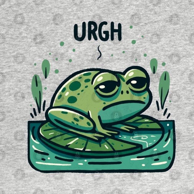 Moody Frog on Lily Pad - Perfect for Expressing Those “URGH” Days by Itouchedabee